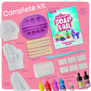 Unicorn Soap Making Kit - Girls Easter Crafts Diy Project Age 6+ Year Old Kids - Girl Gifts - Science Stem Activity Teenage Gift - Make Your Own Soaps Kits - Craft Toys Ages 6 7 8 9 10 11 12