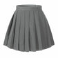 Beautifulfashionlife Girl'S Japan School Plain Solid Pleated Costumes Skirts (M,Dark Grey)