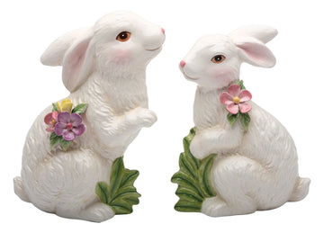 Stealstreet Ss-Cg-10280, 7.25 Inch Porcelain Painted White Bunny Figurines, Set Of 2