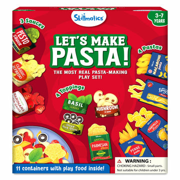 Skillmatics Pretend Play Pasta Set - 11 Containers, 120+ Play Food Items for Child's Play, Back-to-School Play Kitchen Accessori