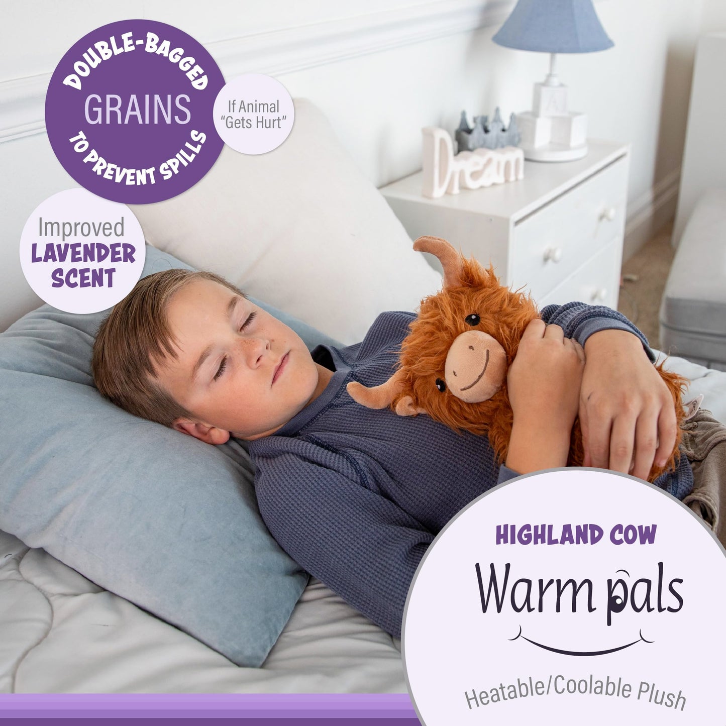 1i4 Group Highland Cow Plush Toy - Cozy Lavender Scented Chenille Stuffed Animal - Multicolored Bedtime Comfort