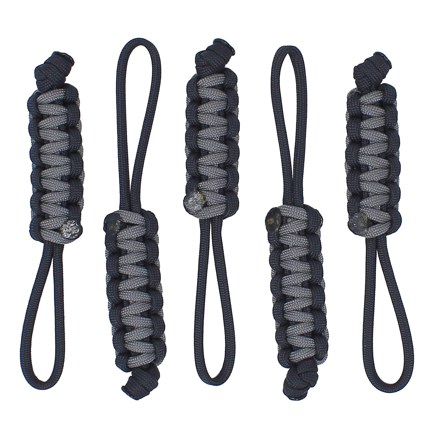 Bubbasgaragetv - Large Heavy Duty Paracord Zipper Pulls (Charcoal Grey)