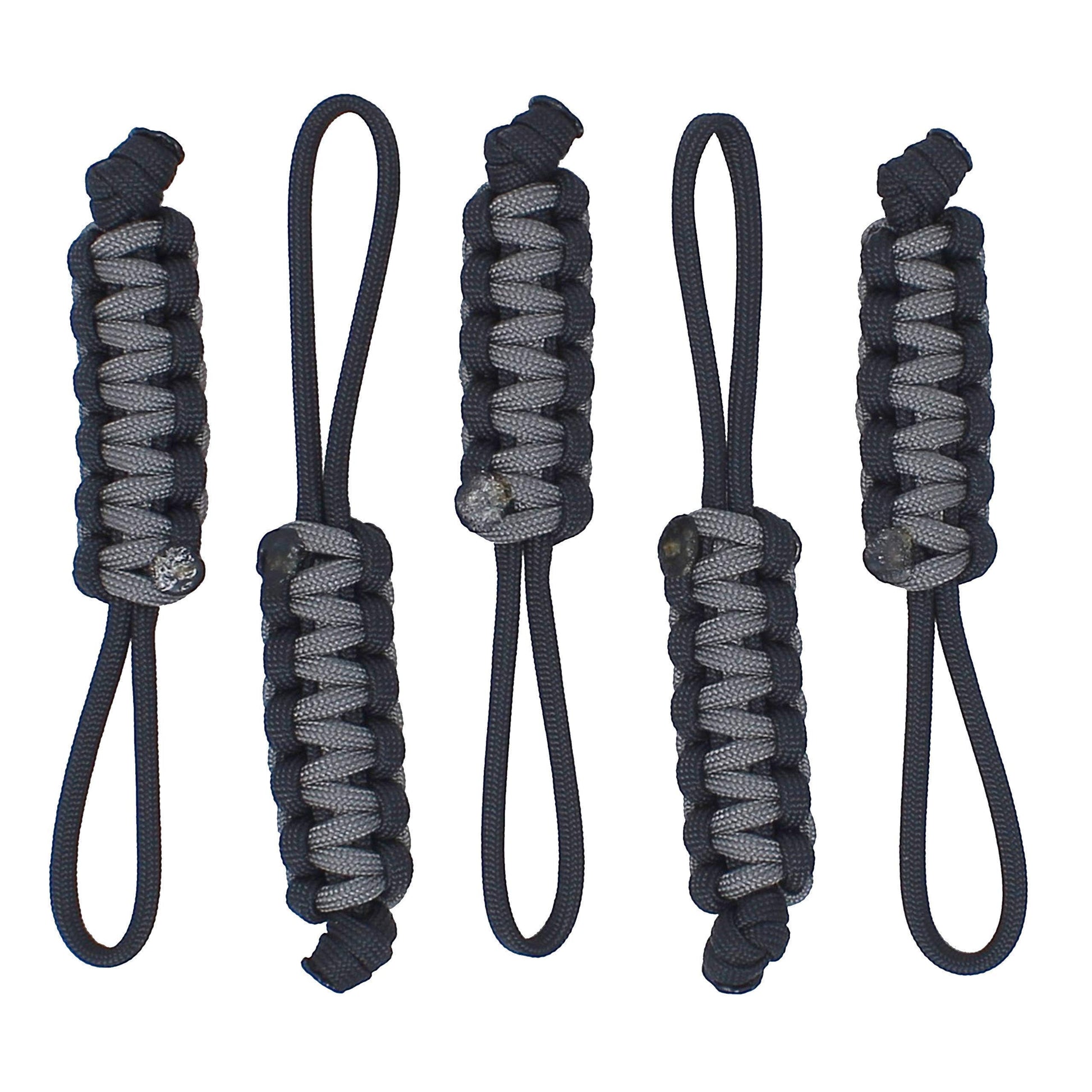 Bubbasgaragetv - Large Heavy Duty Paracord Zipper Pulls (Charcoal Grey)