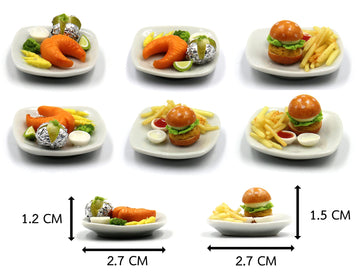Mixed 10 Assorted Breakfast Set - Miniature Food, Tiny Food for Decoration Dollhouse, Doll House, Diorama (scale 1:24, 1/24)