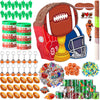 Hollowfly 162 Pcs Football Piata Football Party Favors with Blindfold Confetti Bat Stress Balls Keychains Wristbands Whistles Er