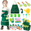 Joi Mew Kids Gardening Tools Set, Garden Toys W/Wooden Handle Alloy Rake,Fork,Trowel, Watering Can,Gloves,Tote Bag,Plant Pots, D
