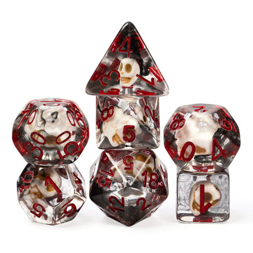UDIXI Polyhedral DND Dice Set, 7PCS Skull Dice for Dungeons and Dragons, D&D Dice Set for RPG MTG and Other Table Games (Skull-B