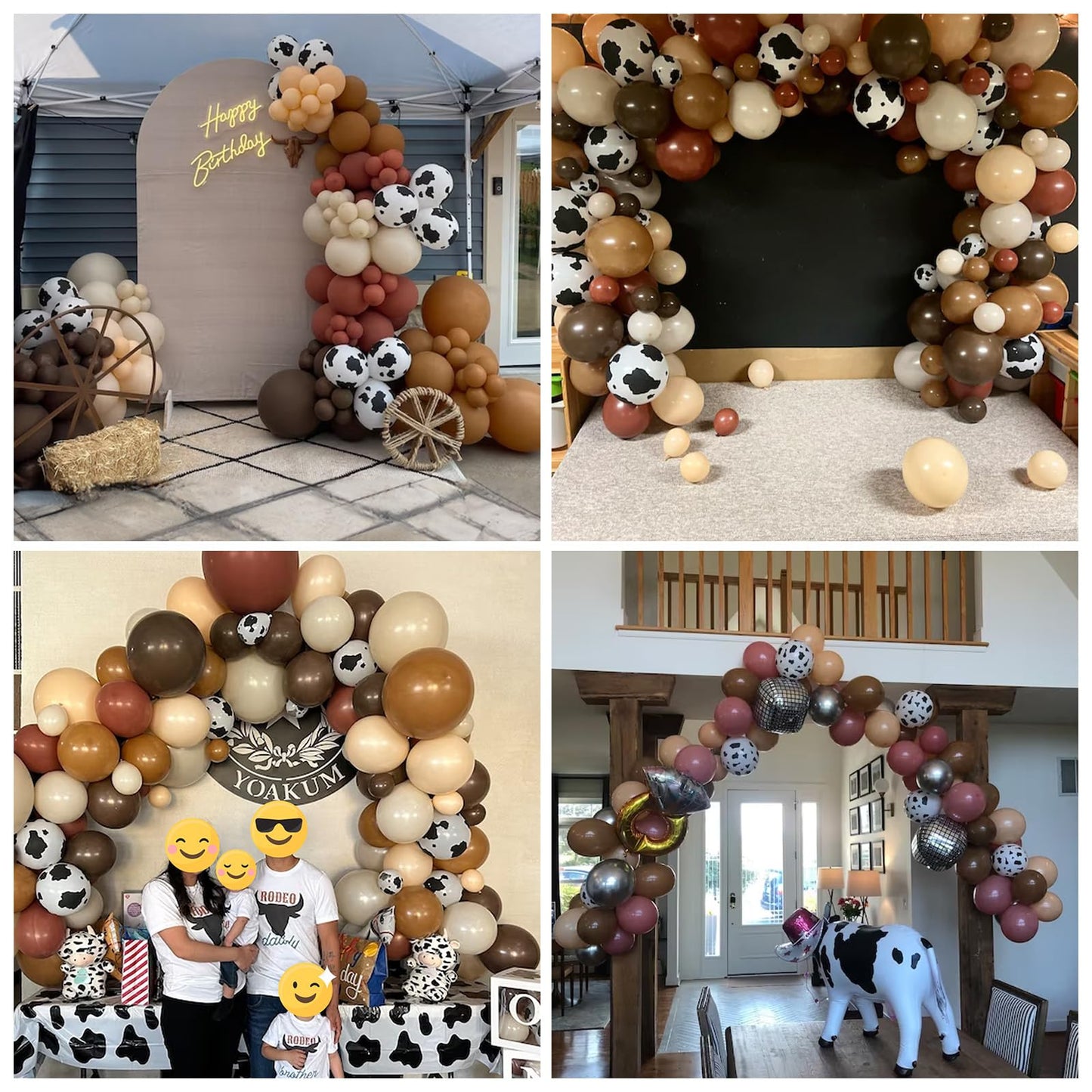 Cow Print Balloon Arch Kit, Dusty Pink And Brown Nude Balloon Garland Farm Cowgirl Western Balloons With Disco Ball Balloons For