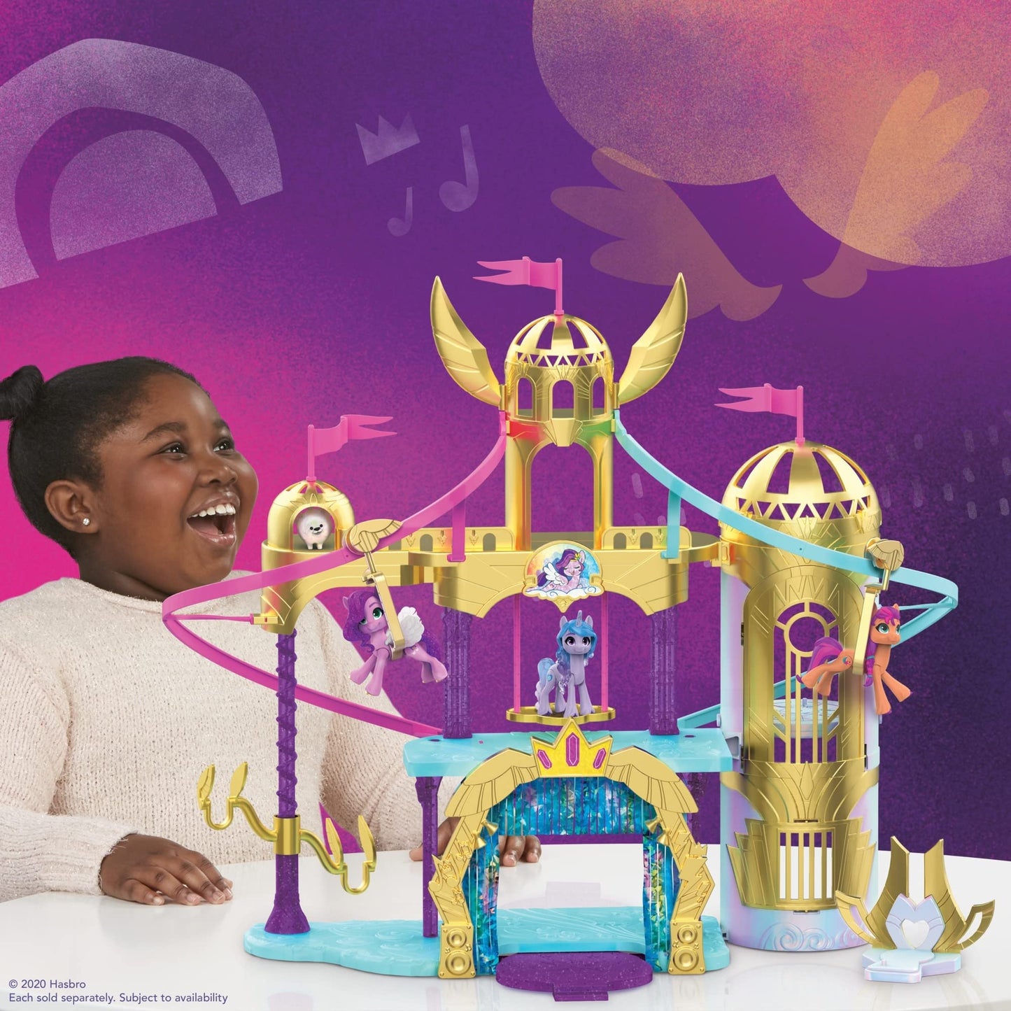 My Little Pony Castle Playset Toy - 22-Inch with 2 Ziplines & Princess Pipp Figure, Multicolor, Model F2156