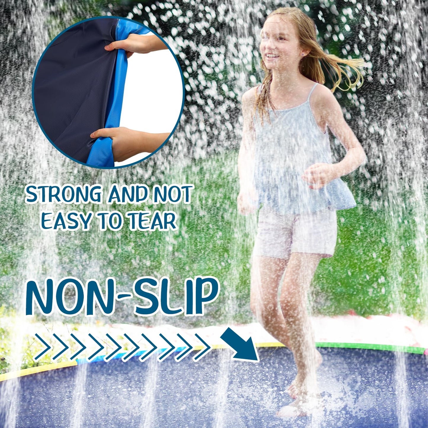 Lewtemi 8 ft Giant Non Slip Splash Pad 96 for mature-themed and Dog  Thicken Sprinkler Pool Outdoor Fountaintoy Mat for Pet Dog(Stylish)