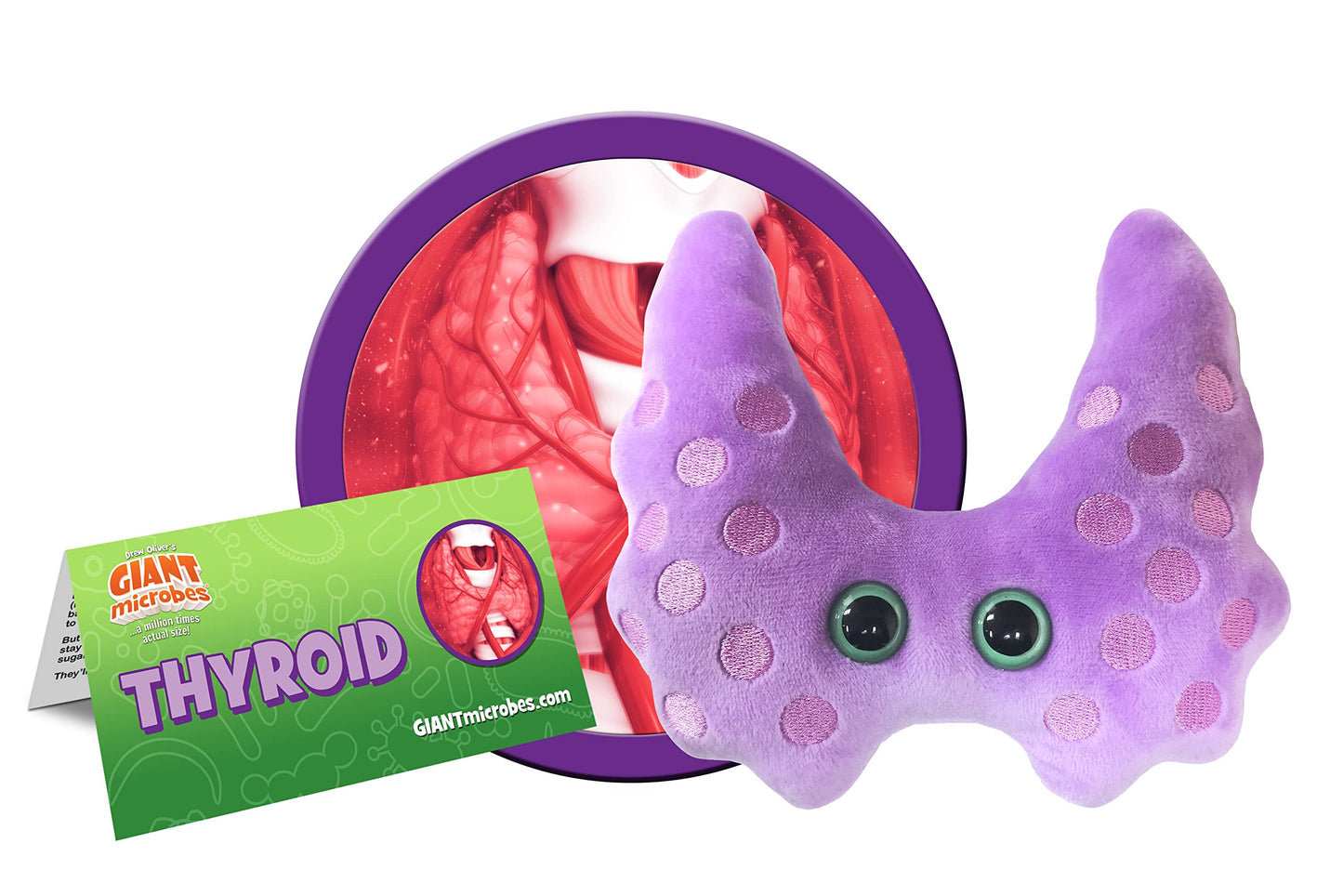 GIANTmicrobes Thyroid Plush Stuffed Animal - Light Blue, Hypothyroid Gift, Thyroid Surgery Recovery, Model 846869010695