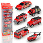 Diecast Fire Rescue Truck Vehicle Set, Alloy Metal Fire Truck Model Car Toys, Realistic Mini Rescue Emergency Fire Truck Car Toy