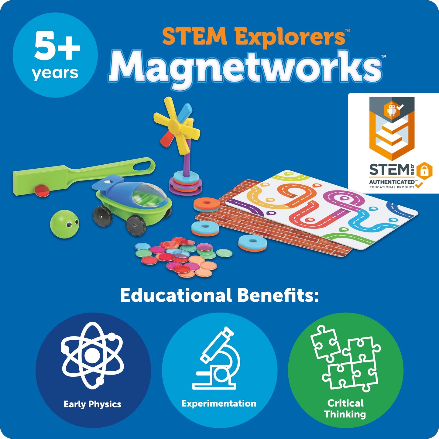 Learning Resources STEM Explorers Magnetworks  Magnetic Science Set  Physics Experiment Toys for Kids  Kindergarten and Preschool Classroom  Force and Motion Kit for Boys and Girls  Ages 5 and Up