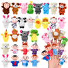 Lenwen 28 Pieces Finger Puppet Set Soft Plush Finger Puppet Mini Stuffed Animals Family Figures Assortment for Storytelling, Rol