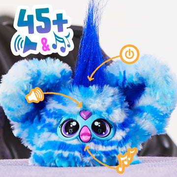 Furby Furblets 2-Pack, Mini Friends Pix-Elle & Ooh-Koo, 45+ Sounds Each, Music & Speaks Only Furbish, Electronic Plush Toys For Girls & Boys, Interactive Pets, Multicolor & Blue/White, 6+