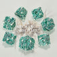 DND Dice,HNCCESG Hollow Metal Set 7 Pcs for Dungeons and Dragon,D and D GIFS of Tabletop Game (Matte Green White Skull)