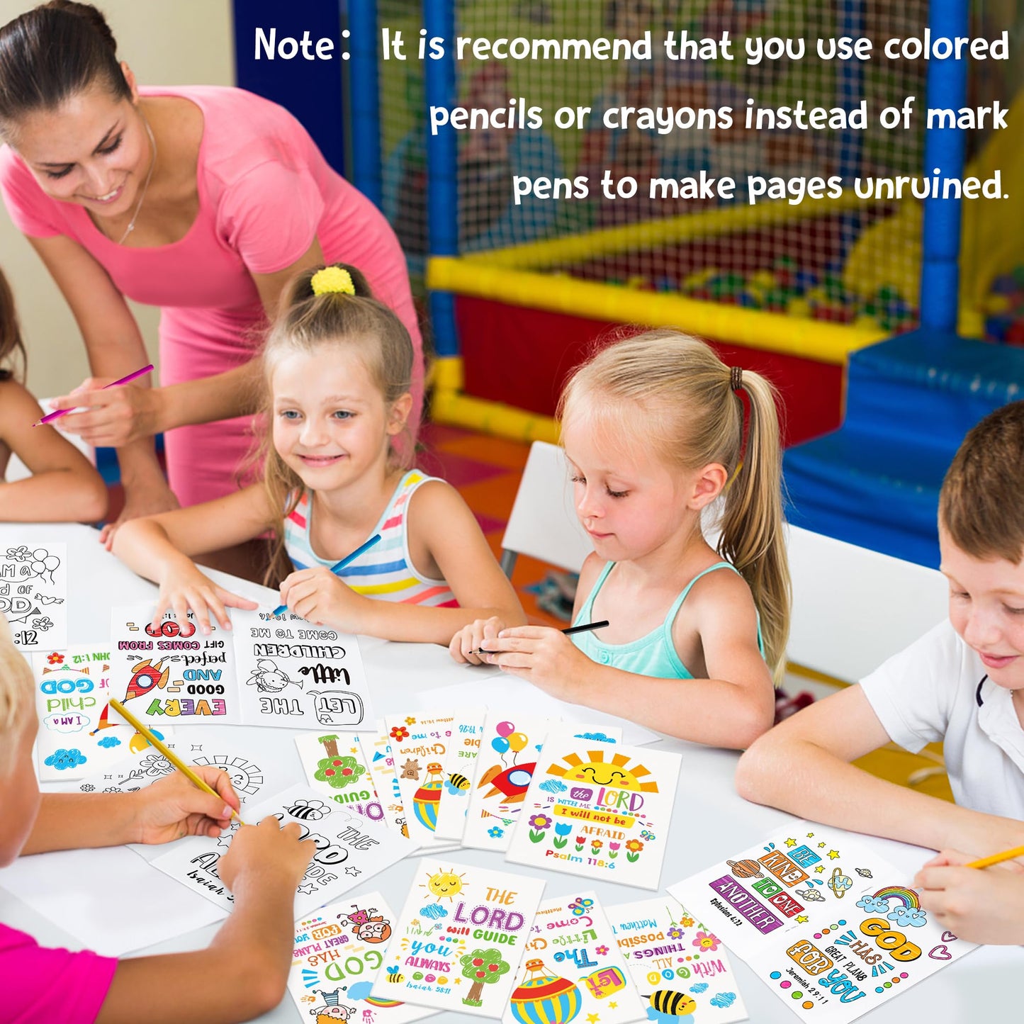 Dvbonike 24Pcs Religious Coloring Books - Bible Verses Diy Color-In Pages Booklet Bulk Drawing Holiday Christian Theme Activity