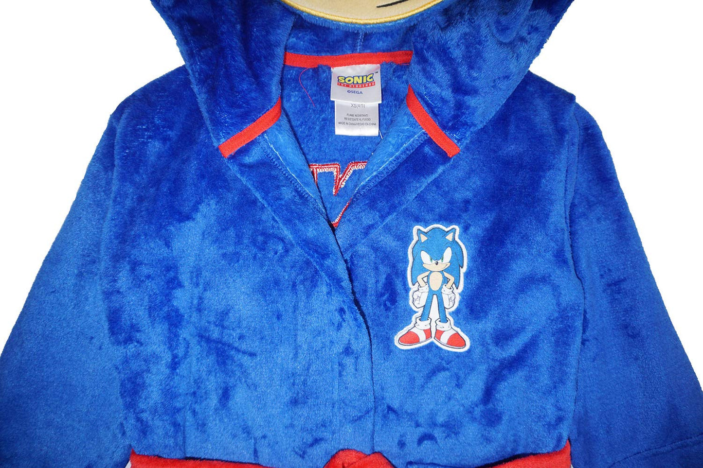 Sonic The Hedgehog Boys Costume Plush Fleece Robe, Sonic Blue, 45