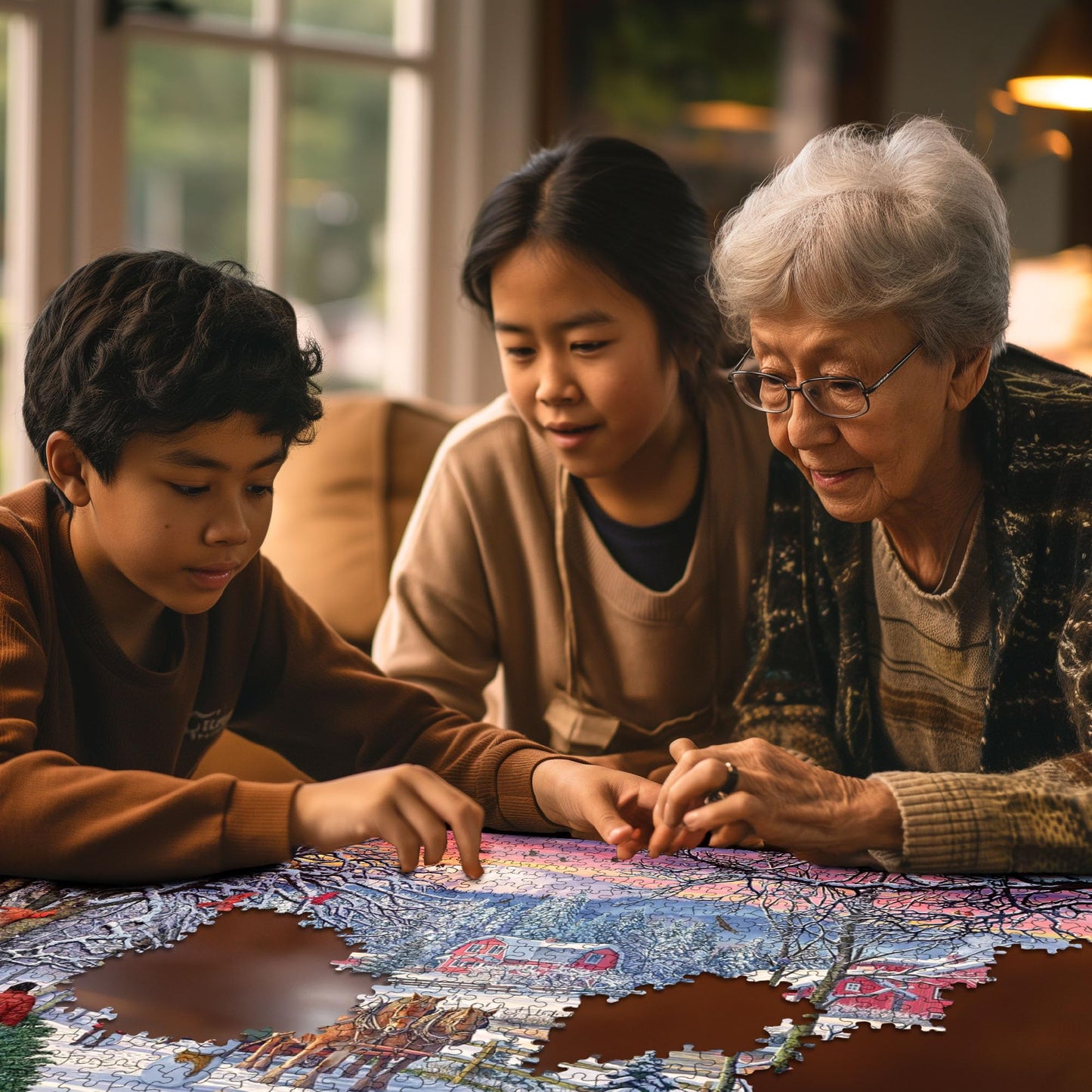 White Mountain The Perfect Tree Winter Puzzles 1000 Pieces Theme Jigsaw Puzzle for mature-themeds and Family