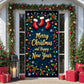 Large Merry Christmas Door Cover Christmas Stockings Door Banner Happy New Year Porch Hanging Backdrop for Xmas Party Supplies W
