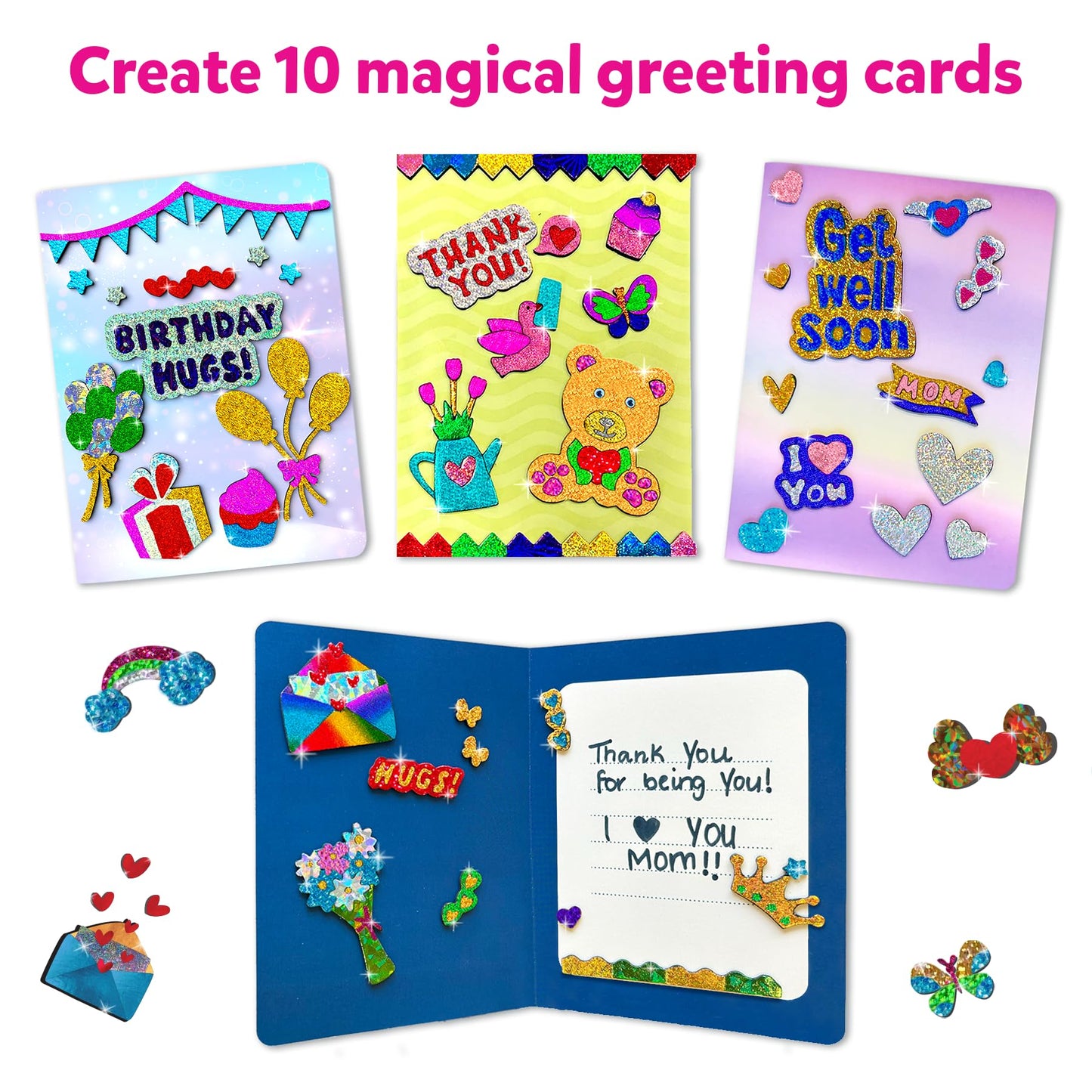 Skillmatics Art & Craft Activity - Foil Fun Card Making Set, No Mess Art For Kids, Craft Kits & Supplies, Diy Creative Activity, Gifts For Girls & Boys Ages 4, 5, 6, 7, 8, 9