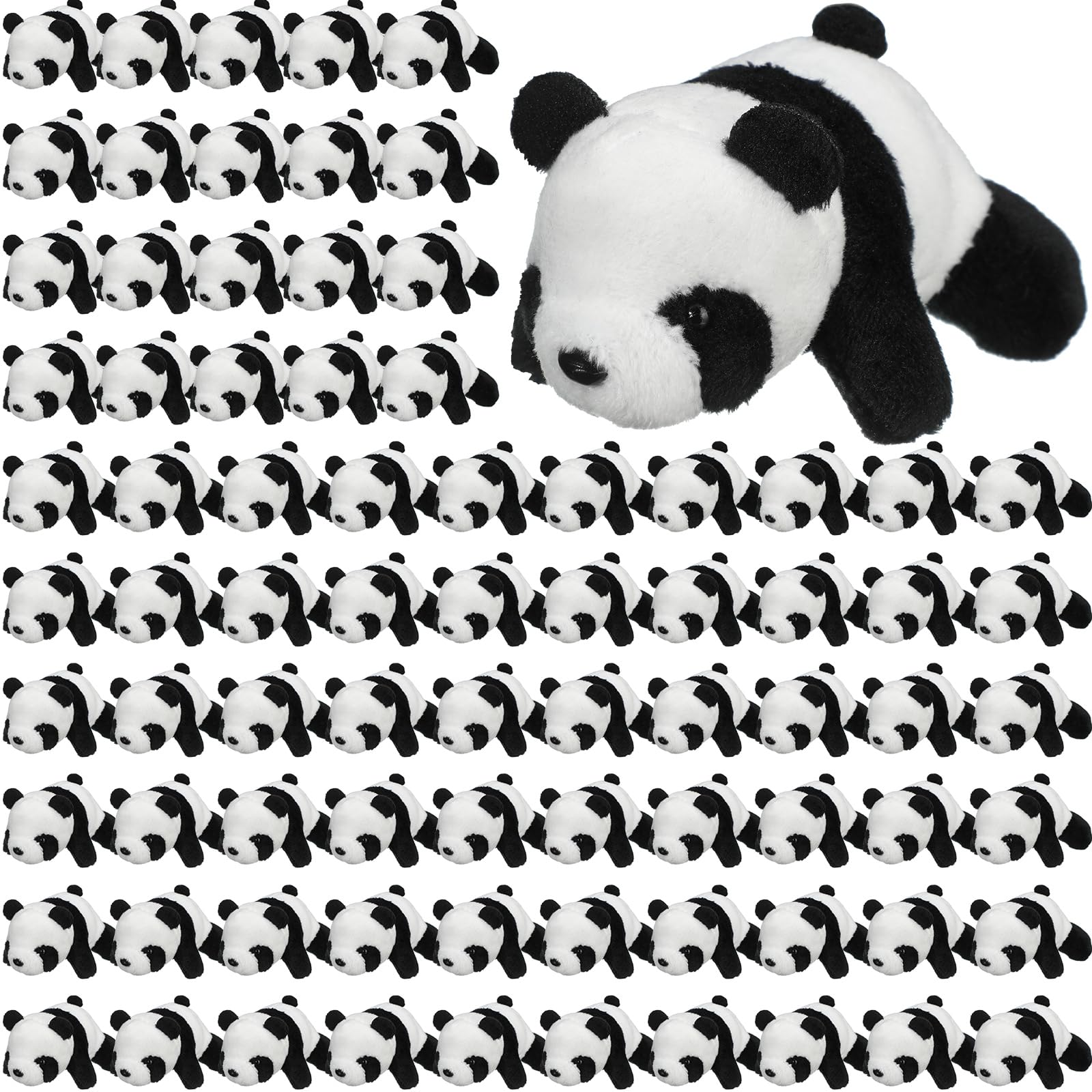 Sotiff 80 Pcs Panda Stuffed Animal Panda Plush Toy 4 Inch Mini Stuffed Animals Small Soft Gifts, Jungle Safari Party Favors, Cla