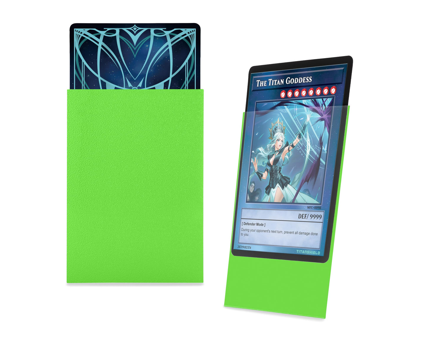 TitanShield Small Trading Card Sleeves - Slime Green Deck Protector for Yu-Gi-Oh & Cardfight!! Vanguard