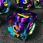 Haomeja Dnd Resin Dice Set - Beholder'S Dragon Eye Dice, Liquid Core, Sharp Edges, 7 Pcs (Eye Purple Blue)