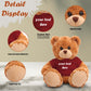 Plushland Teddy Bear 11 Inch, Stuffed Animal Personalized Gift - Great Present For Mothers Day, Valentine Day, Graduation, Birthday,Anniversary, Get Well,Christmas (Mocha Bear, Maroon)