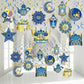 30 Pieces Ramadan Mubarak Decorations, Eid Mubarak Hanging Swirl Shining Gold Star Moon Lantern Ceiling Foil Decor for Eid Al-fi