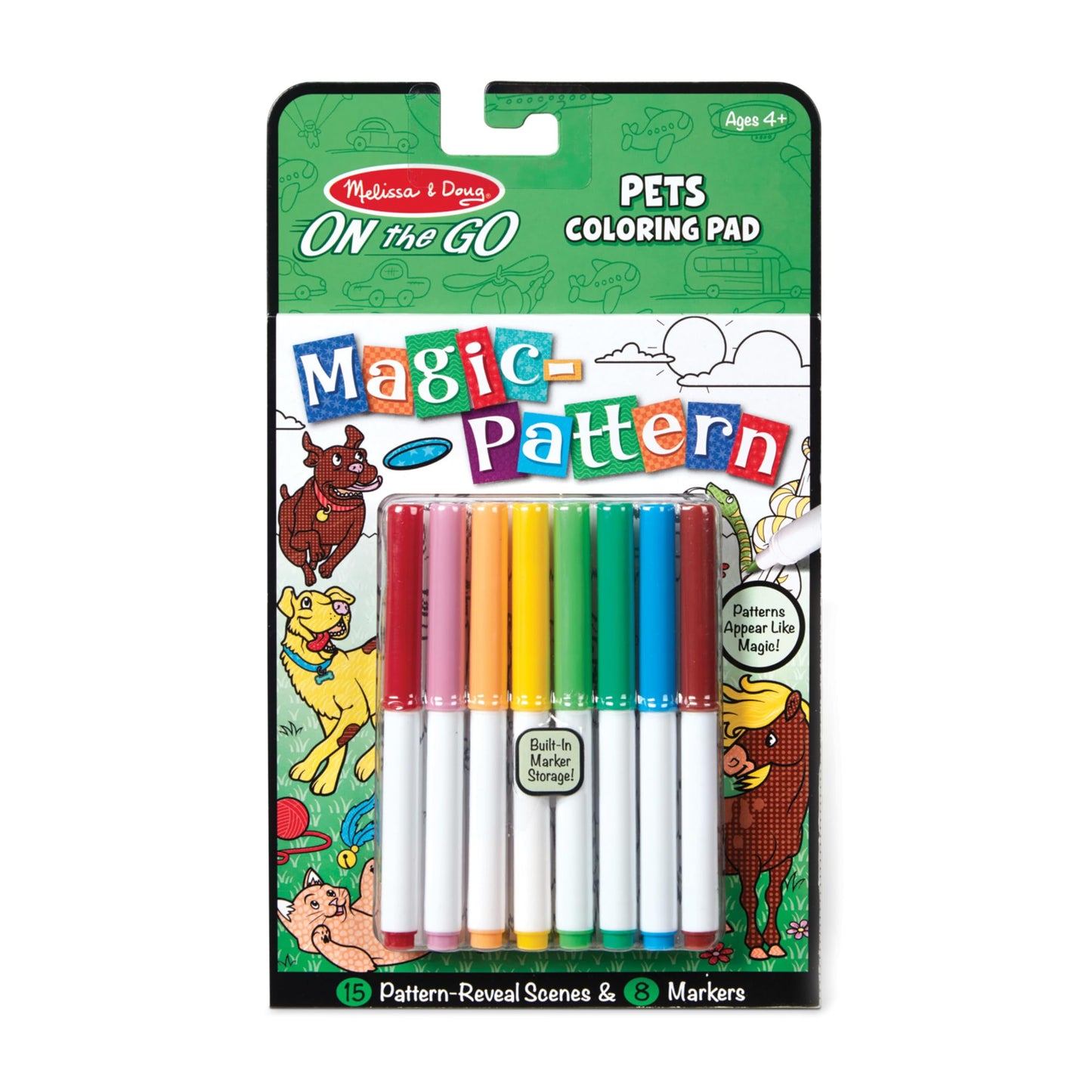 Melissa & Doug Magic-Pattern Kids Pets Marker Coloring Pad On The Go Travel Activity
