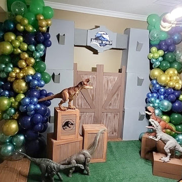 134Pcs Blue And Green Balloon Garland Kit, Navy Blue Dark Green Balloon Arch Kit With Metallic Chrome Green Blue Balloons, Blue