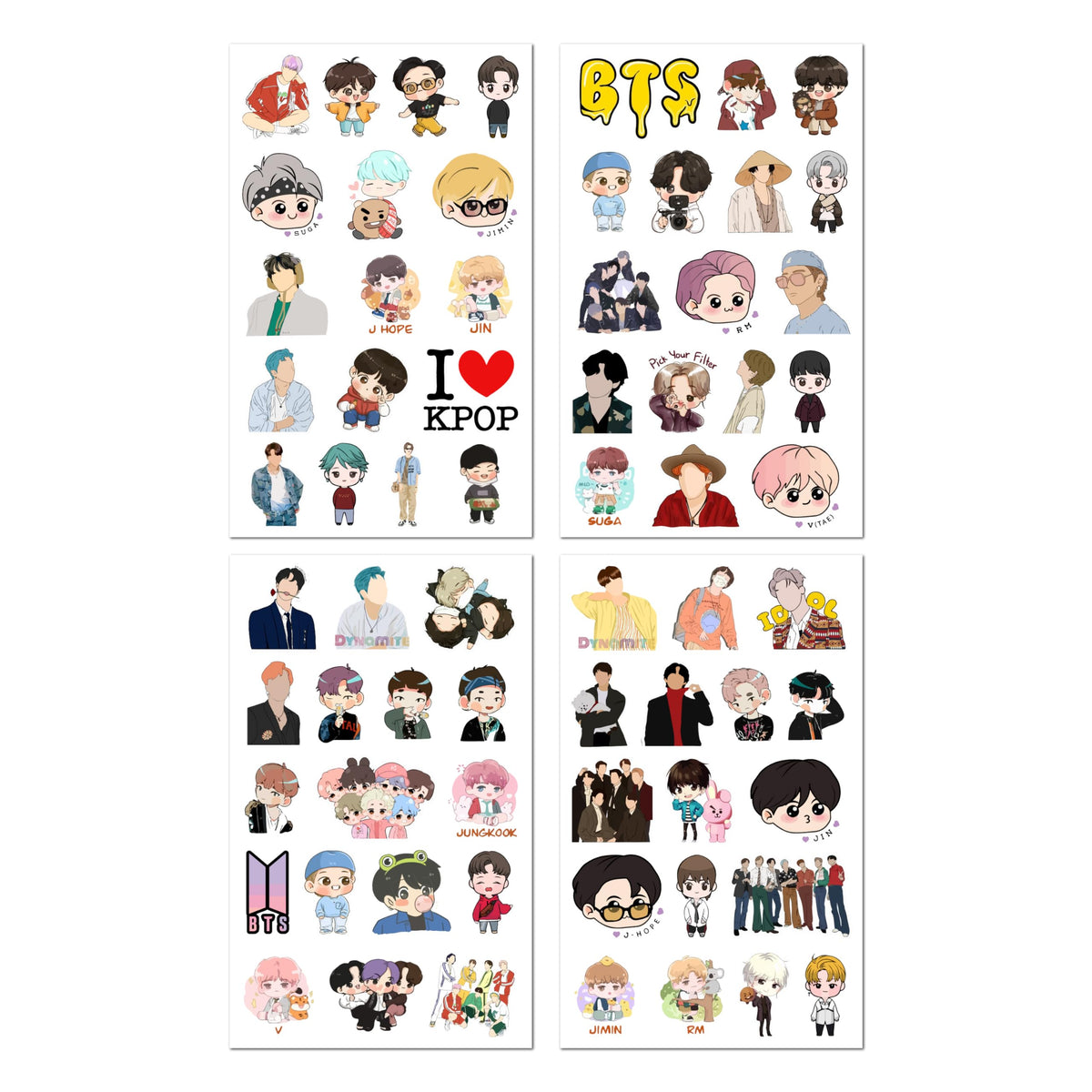 68 PCs Kpop Singers Stickers for Laptop Phone Case Journal Scrapbooking DIY Sticker