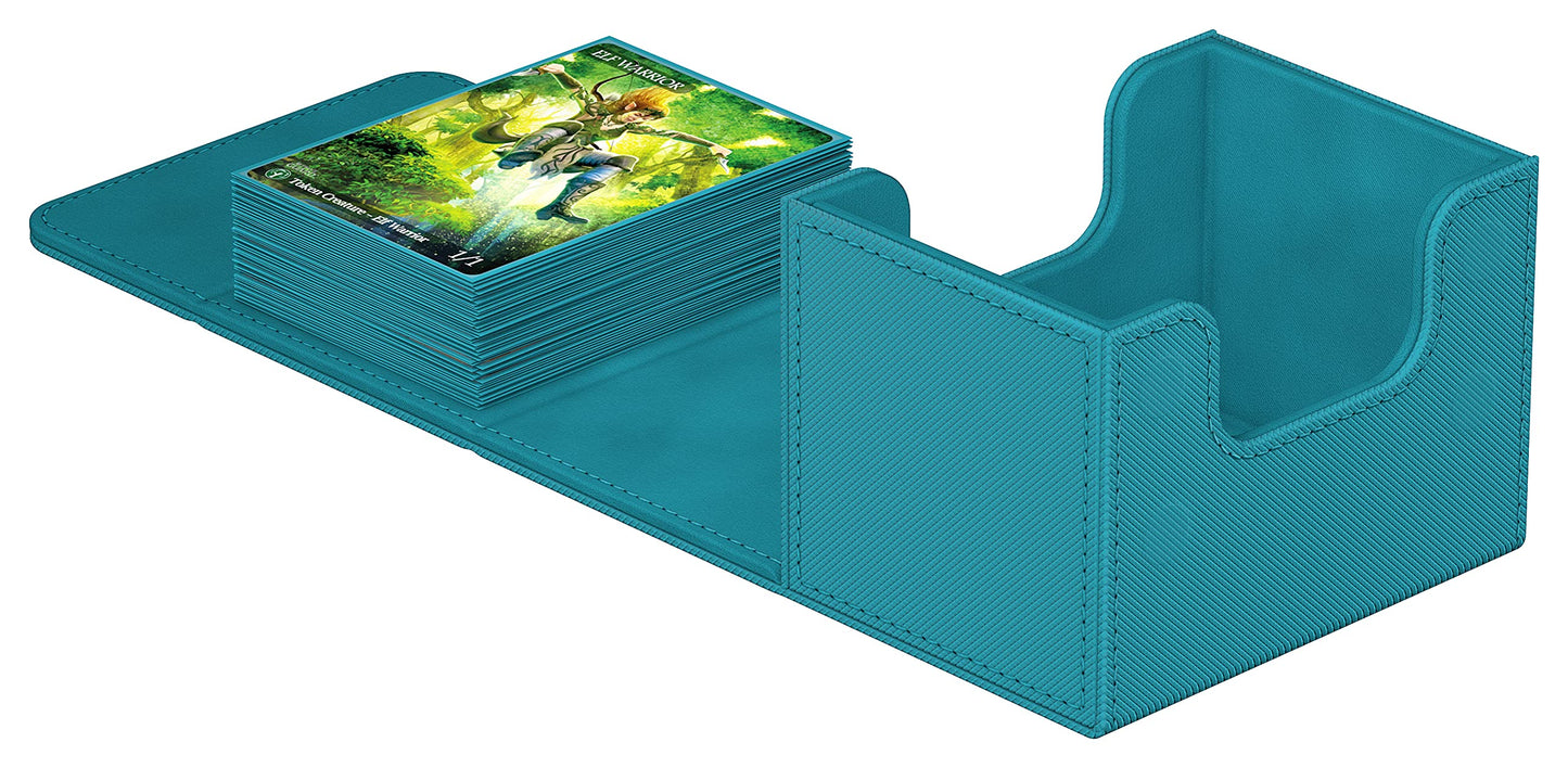 Ultimate Guard Sidewinder 100+, Deck Box For 100 Double-Sleeved Tcg Cards, Petrol, Magnetic Closure & Microfiber Inner Lining For Secure Storage