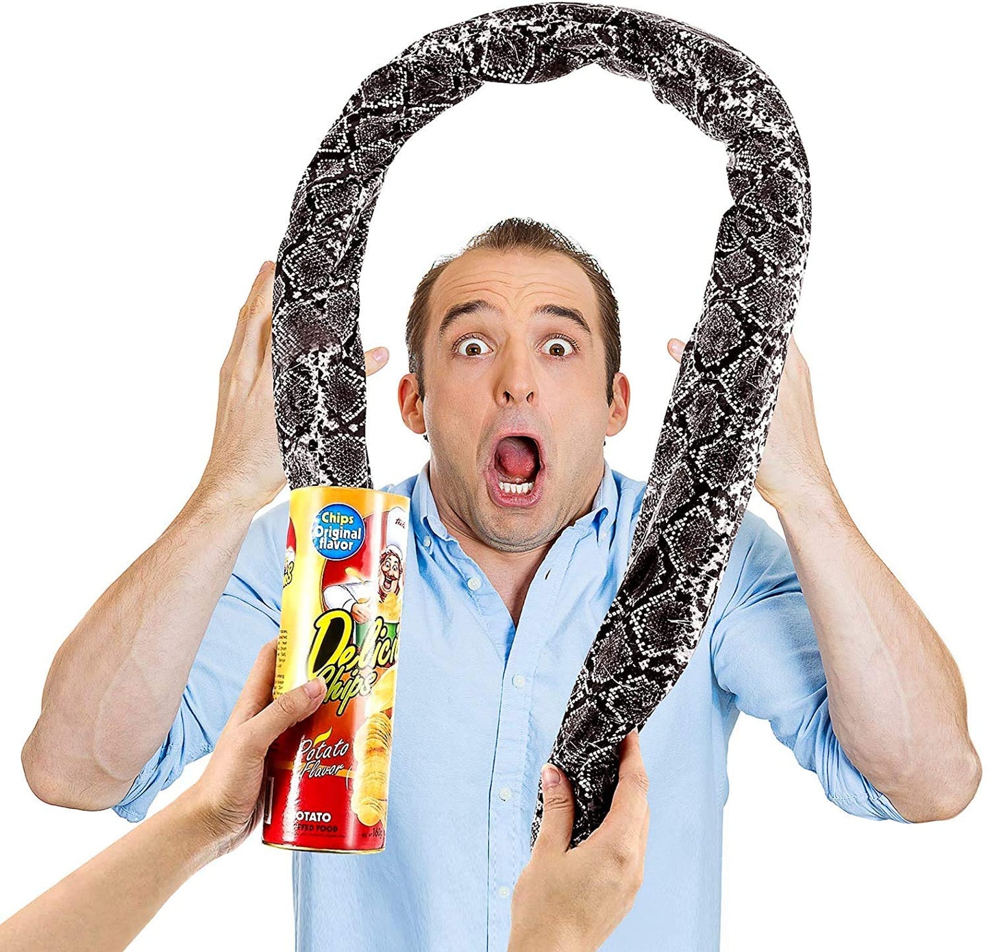 Miuion Potato Chip Snake In A Can Funny Prank Large Size For April Fools' Day And Halloween Party Decoration