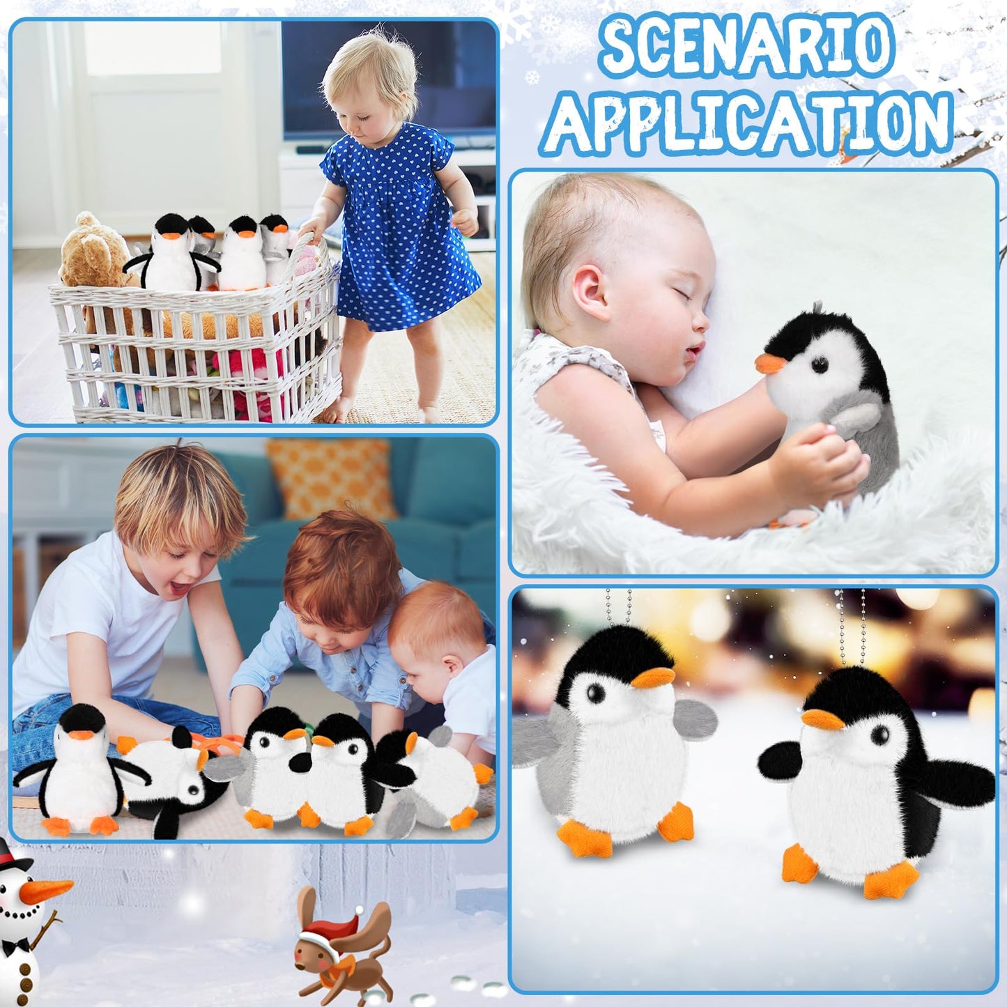 Kasyat 12 Pieces Mini Plush Penguin Stuffed Toys Animal, Cute Small Baby Penguin Stuffed Doll Keyholder Bag Pendant Birthday Party Favor Present For Mother'S Day Boys Girls Gifts(Classic Style)