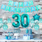 30Th Birthday Decorations For Women Girls Teal - Queen Sash Happy Birthday Banner Cake Topper Number 30 Foil Balloon Foil Curtai