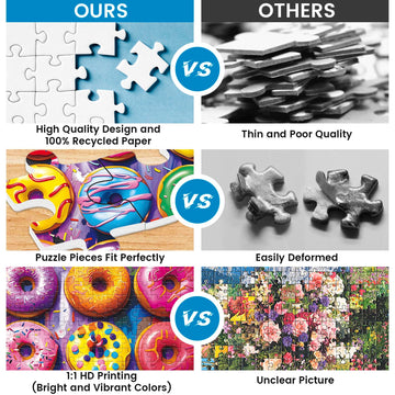 500 Pieces Puzzles For Adults-Colorful Donuts Puzzle For Adults Children Elderly-Recycled Paper Jigsaw Puzzle 500 Pieces-Glossy,