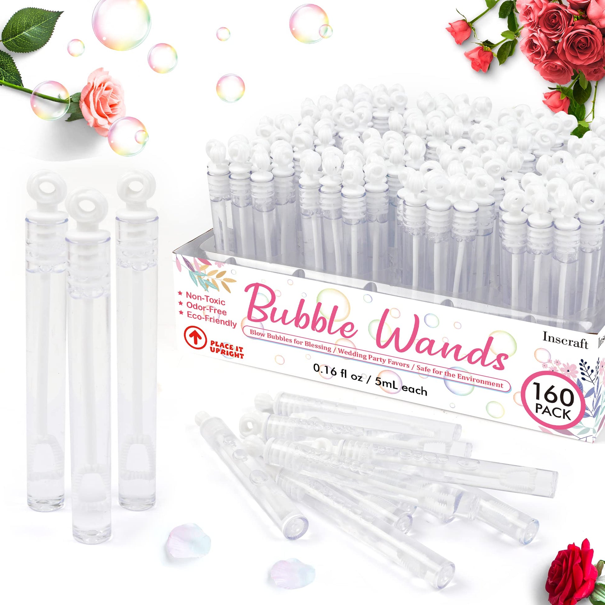 160 Pack Bubble Wands Bulk, Party Favors For Weddings, Valentine'S Day, Anniversaries, Celebrations, Graduation, Birthday, Summe