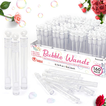 160 Pack Bubble Wands Bulk, Party Favors For Weddings, Valentine'S Day, Anniversaries, Celebrations, Graduation, Birthday, Summe