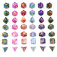 SmartDealsPro 6 x 7 Sets (42 pcs) Glitter Polyhedral Dice Sets with Pouches for DND RPG MTG Dungeon and Dragons Table Board Roll