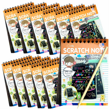 Evissa Scratch Note Colorful Magic Art Craft Kit | Multicolor Scratch Books For Kids Ages 3-12 | Creative Drawing & Educational 