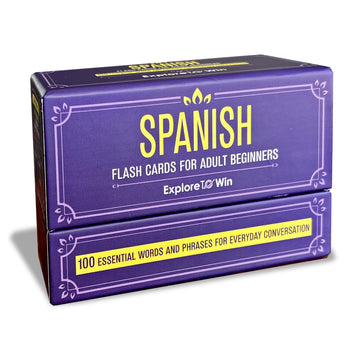 Spanish Flash Cards for mature-themed Beginners & Kids - Learn 100+ Verbs  Words  and Phrases for Everyday Conversation - 100 Spanish Vocabulary Language Learning Cards - Gift for mature-themeds  Travelers  Students