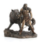 Veronese Design Norse God Of Combat And Victory Tyr And The Binding Of Fenrir The Wolf Bronze Finish Statue - 9 Inches High - Impressive Detail - Hand Painted Accents
