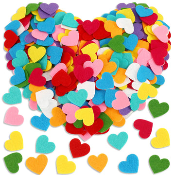 SEPGLITTER Valentine s Day Felt Hearts,300Pcs Felt Colorful Heart Shapes Decorative Confetti for Valentine s Day Crafts Weddin