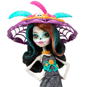 Monster High Skelita Calaveras Doll - Día De Muertos 2024 Collectible, La Catrina Hat, Multicolor, Model HXH99
