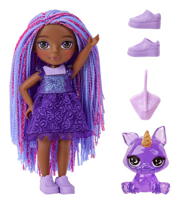 Rainbow High Littles – Indigo Bailey, Purple 5.5' Posable Small Doll With Purse, Magical Pet Fox, Girls Toy Gift, Kids Ages 4-12 Years