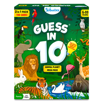 Skillmatics Card Game - Guess In 10 Animal Megapack, Perfect For Boys, Girls, Kids & Families Who Love Toys, Travel Games, Gifts For Ages 6, 7, 8, 9