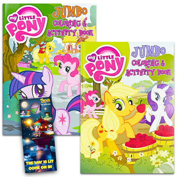 My Little Pony Jumbo Coloring Book Set - Bundle of 2 Tear and Share Coloring and Activity Books and More | MLP Drawing Art Kit