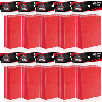Vkshop 1000Ps Red Trading Card Sleeves Protector For Mtg Card Sleeves,Soft Penny Plastic Card Holders Fit For Baseball Cards Spo